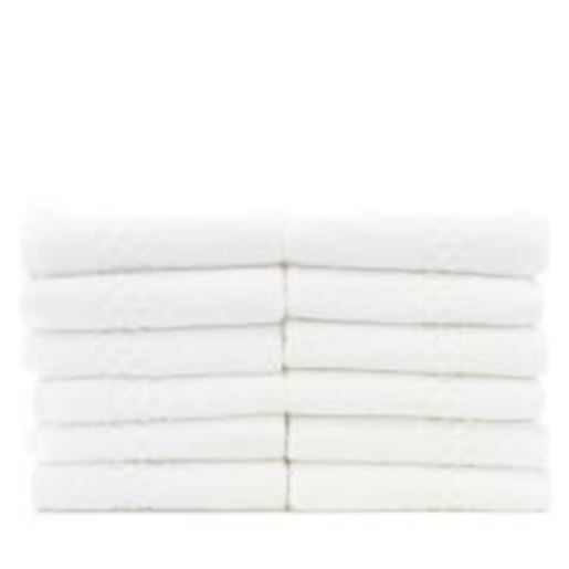 Picture of Luxury Hotel & Spa Towel 100% Genuine Turkish Cotton Washcloths - White - Checkered  - Set of 12