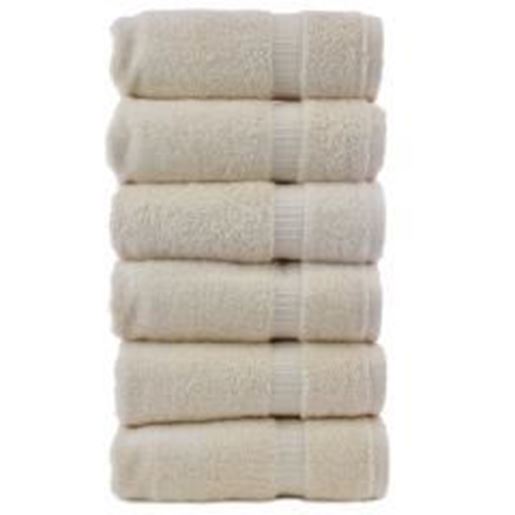 Picture of Luxury Hotel & Spa Towel 100% Genuine Turkish Cotton Hand Towels - Beige - Dobby Border  - Set of 6