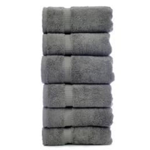 Picture of Luxury Hotel & Spa Towel 100% Genuine Turkish Cotton Hand Towels - Gray - Dobby Border  - Set of 6