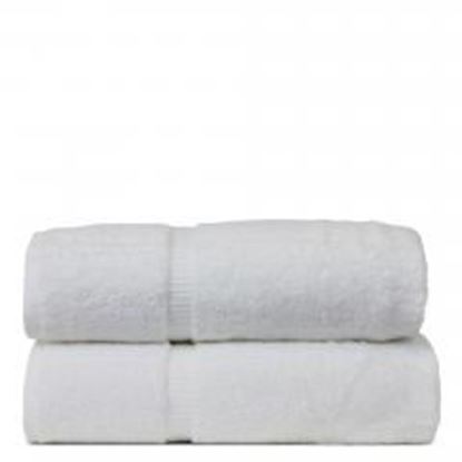 Picture of Luxury Hotel & Spa Towel Turkish Cotton Bath Towels - White - Dobby Border - Set of 2