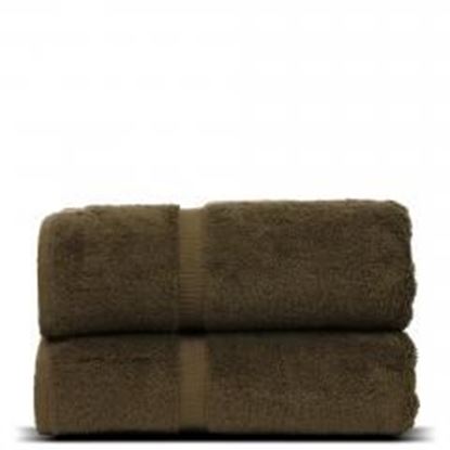 Picture of Luxury Hotel & Spa Towel Turkish Cotton Bath Towels - Cocoa - Dobby Border - Set of 2