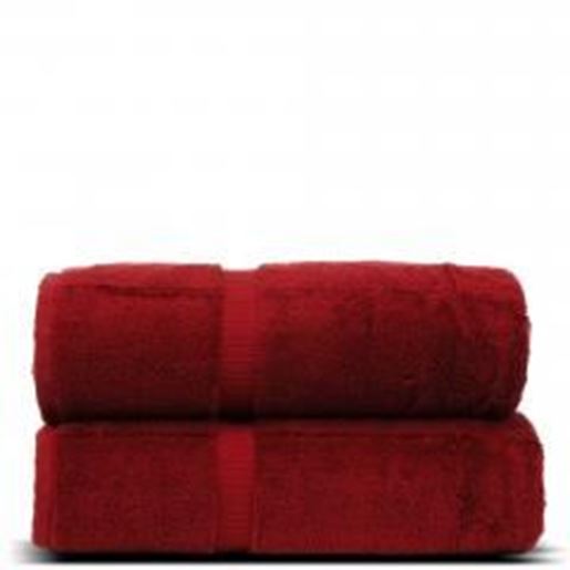 Picture of Luxury Hotel & Spa Towel Turkish Cotton Bath Towels - Cranberry - Dobby Border - Set of 2