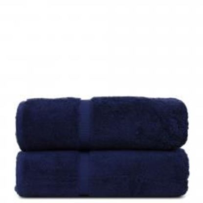 Picture of Luxury Hotel & Spa Towel Turkish Cotton Bath Towels - Navy Blue - Dobby Border - Set of 2