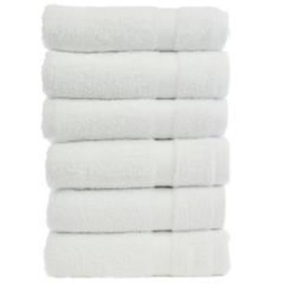 Picture of Luxury Hotel & Spa Towel 100% Genuine Turkish Cotton Hand Towels - White - Bamboo  - Set of 6