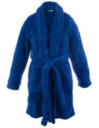 Picture of Bare Cotton Kids Microfiber Fleece Shawl Robe - Girls - Royal Blue - Large