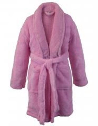 Picture of Kids Microfiber Fleece Shawl Robe - Girls - Pink - Small