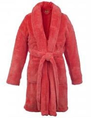 Picture of Kids Microfiber Fleece Shawl Robe - Girls - Pink - Large