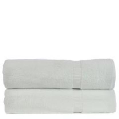 Picture of Luxury Hotel & Spa Towel 100% Genuine Turkish Cotton Bath Sheets - White - Dobby Border  - Set of 2