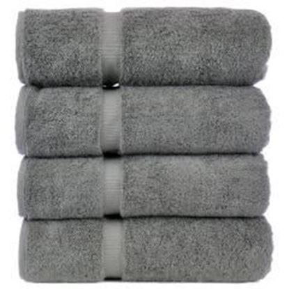 Picture of Luxury Hotel & Spa Towel 100% Genuine Turkish Cotton Bath Towels - Gray - Dobby Border  - Set of 4