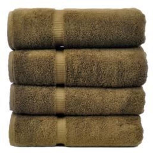 Picture of Luxury Hotel & Spa Towel 100% Genuine Turkish Cotton Bath Towels - Cocoa - Dobby Border  - Set of 4