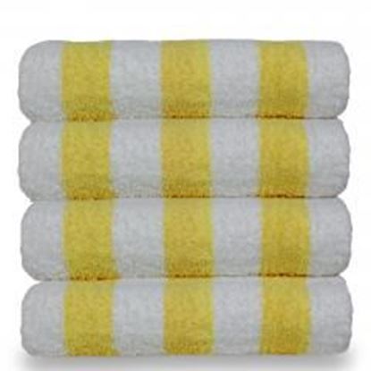 Picture of Luxury Hotel & Spa Towel 100% Cotton Pool Beach Towels - Cabana - Yellow - Set of 4