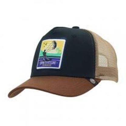 Изображение Trucker Cap Born to Kitesurf Blue The Indian Face for men and women