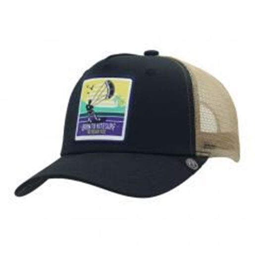 图片 Trucker Cap Born to Kitesurf Blue The Indian Face for men and women