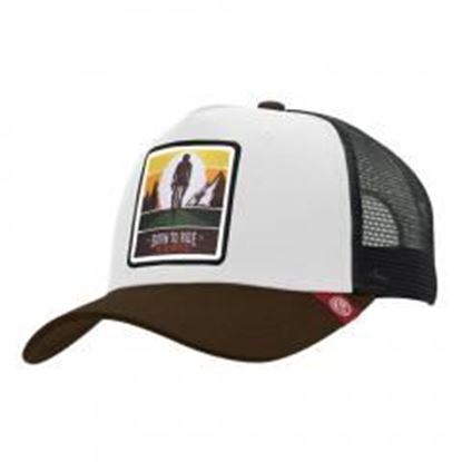 Изображение Trucker Cap Born to Ride White The Indian Face for men and women