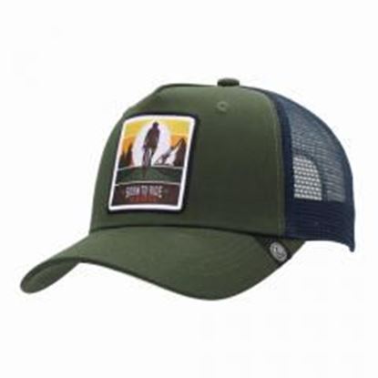Изображение Trucker Cap Born to Ride Green The Indian Face for men and women