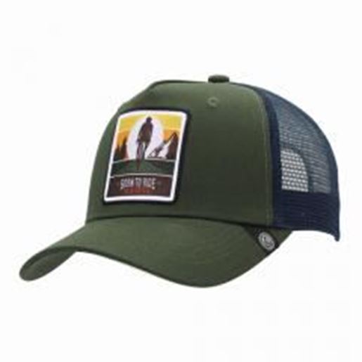 图片 Trucker Cap Born to Ride Green The Indian Face for men and women