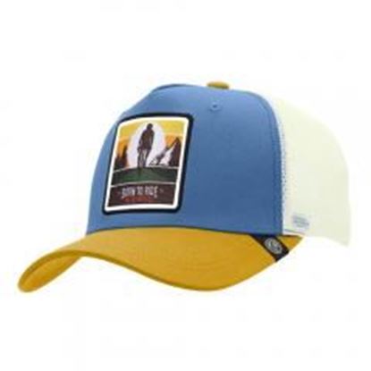 Изображение Trucker Cap Born to Ride Blue The Indian Face for men and women