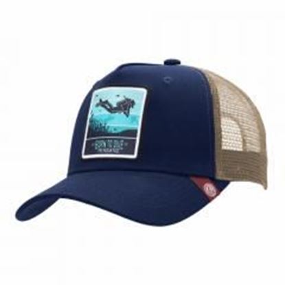 Изображение Trucker Cap Born to Scuba Dive Blue The Indian Face for men and women