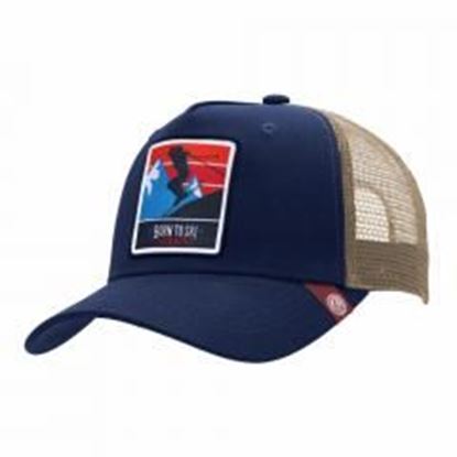 Picture of Trucker Cap Born to Ski Blue The Indian Face for men and women
