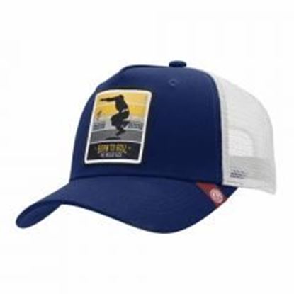 Foto de Trucker Cap Born to Roll Blue The Indian Face for men and women
