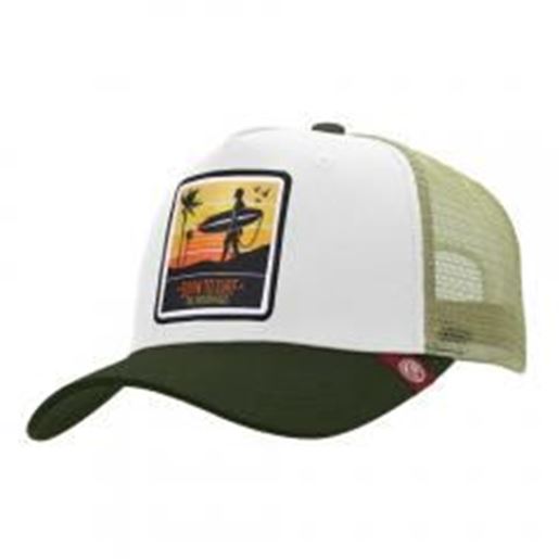 图片 Trucker Cap Born to Surf White The Indian Face for men and women