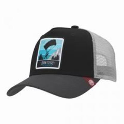 Foto de Trucker Cap Born to Fly Black The Indian Face for men and women