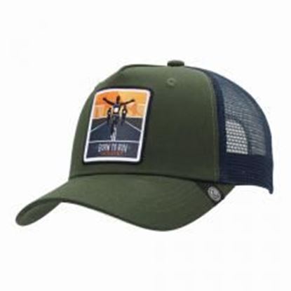 Изображение Trucker Cap Born to Run Green The Indian Face for men and women