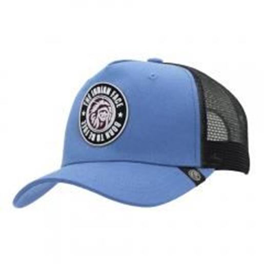 图片 Trucker Cap Born to be Free Blue The Indian Face for men and women