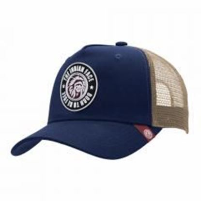 Foto de Trucker Cap Born to be Free Blue The Indian Face for men and women