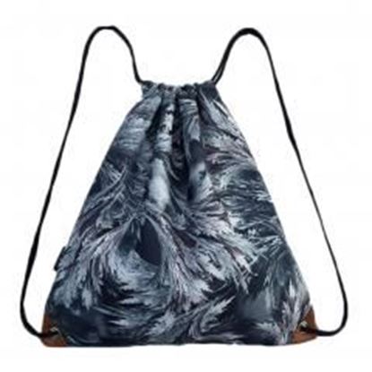 Picture of Grey Printed School Bags Outdoor Sack Drawstring Backpack Bag