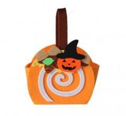 Picture of Creative Non-woven Pumpkin Bags kids Candy Handbags for Halloween