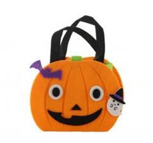 Picture of Portable Halloween Candy Bags Pumpkin Bags Small Smiley Face Pattern