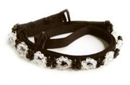 Picture of Black Straps w/ Black Beads-F102B-B1: As shown,O/S