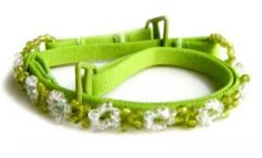 Picture of Green Bra Straps w/ Green beads-F102G-B1: As shown,O/S