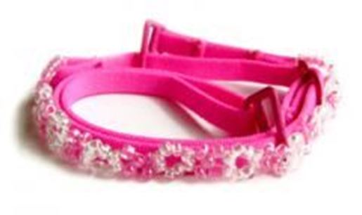 Picture of Hot Pink Bra Straps w/ pink beads-F102HP-B1: As shown,O/S