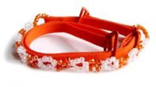 Picture of Orange Bra Straps w/ orange beads-F102OR-B1: As shown,O/S