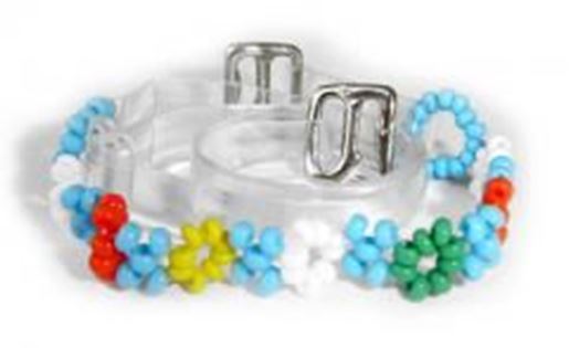 Picture of Clear Straps w/ Multicolor Beads-P302M-B4: As shown,O/S