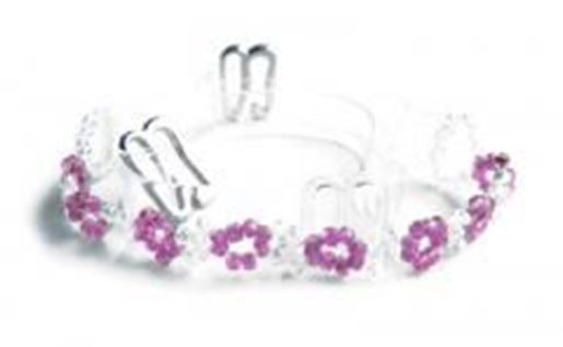 Picture of Clear Straps w/ Purple Beads-P302P-B1: As shown,O/S