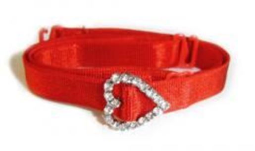 Picture of Red Bra Strap with Diamond Heart-F100R-DH: As shown,O/S