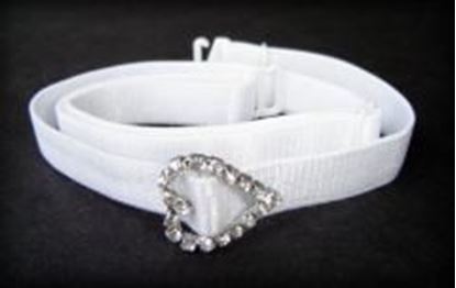 Picture of White Bra Strap with Diamond Heart-F100-DH: As shown,O/S