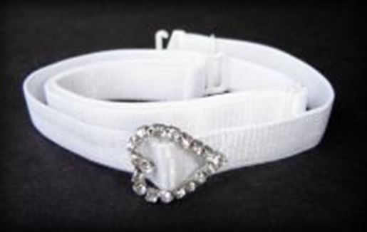 图片 White Bra Strap with Diamond Heart-F100-DH: As shown,O/S