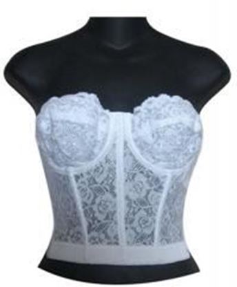 Picture of Low Plunge Lace Beauty Bra-BS7002: White Bra,34B