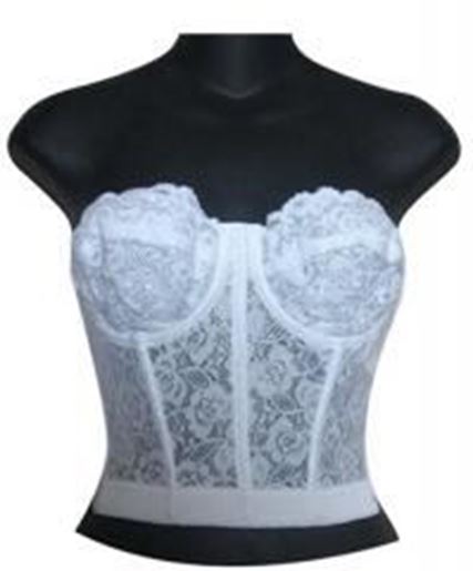 Picture of Low Plunge Lace Beauty Bra-BS7002: White Bra,36C