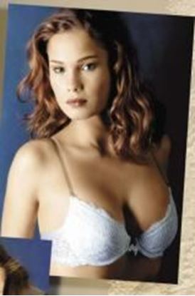 Picture of 179-CLEARSTRAP LACE BRA: White,32A