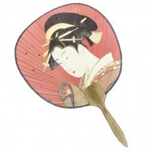 Picture of Japanese Culture Hand Fan Fabric Printed Fans Wooden Handle, C