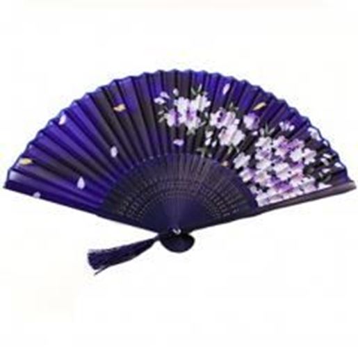 Picture of Japanese Summer Hand Fan Hand Held Fan Folding Fan Beautiful Gift, Flowers