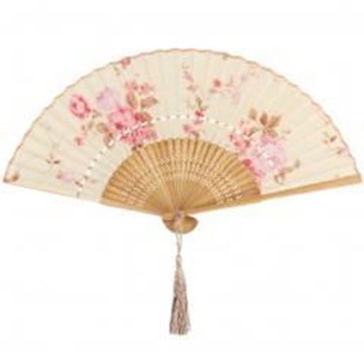 Picture of Beautiful Hand Fan Silk Folding Handheld Fan Dance Fans Rose, Flowers