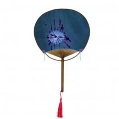 Picture of Japanese Style/Bamboo Handle Round Hand Fan Handheld Fan Perfect Gift/great for themed party/Decor,F