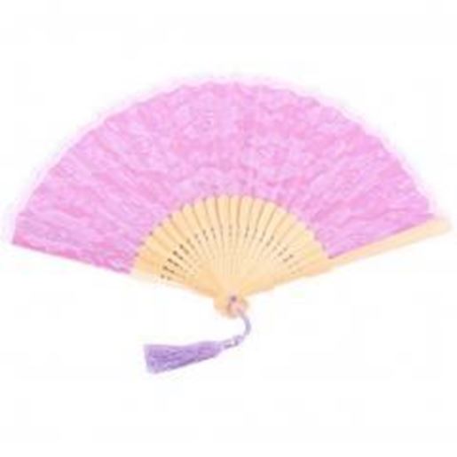 Picture of Japanese Style Hand Fan Folding Handheld Fan Lace Fan, B