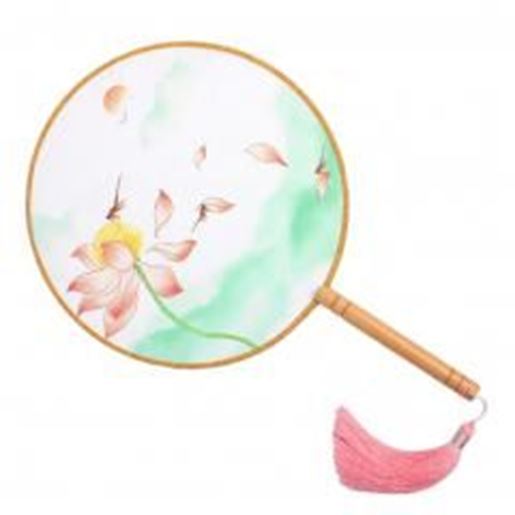 Picture of Elegant Hand Fan Aulic Circular Fan Chinese Fans Handheld Fan Mandarin Fan A